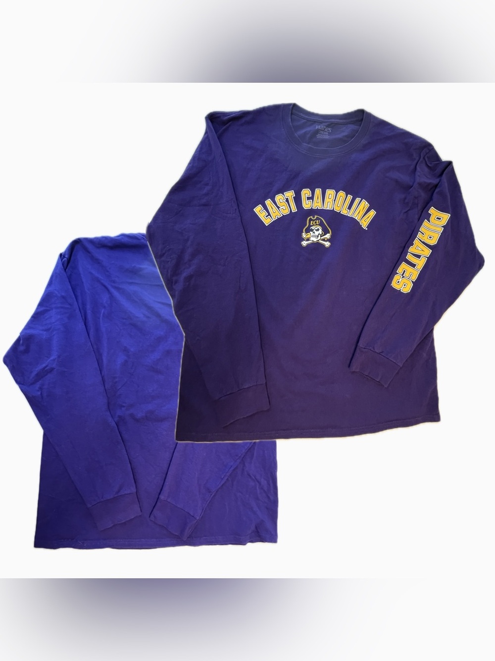 Hanes Purple East_Carolina_Pirates_Football Long Sleeves